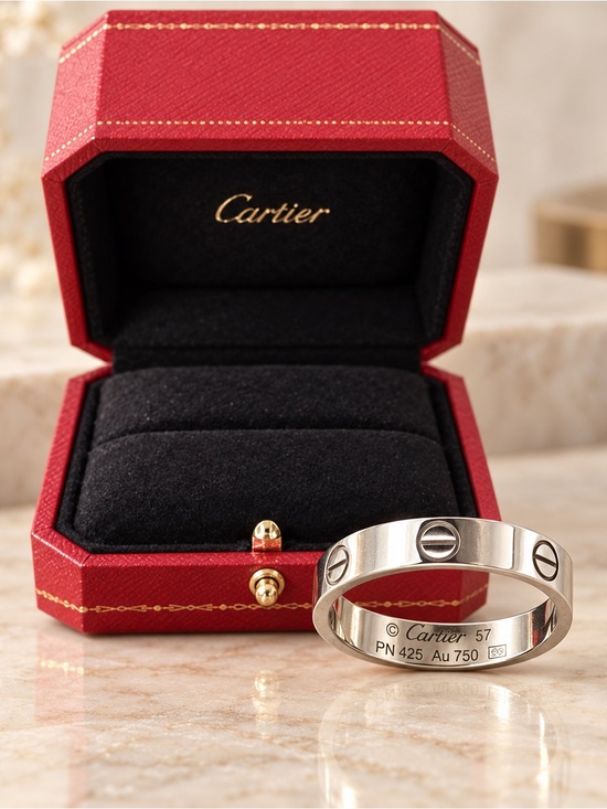 Cartier Jewelry - Authentic Cartier LOVE Ring White Gold Size 57 With ring Box and outer box